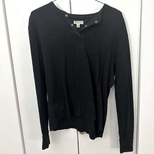 J.Crew Black Knit Henley (medium)